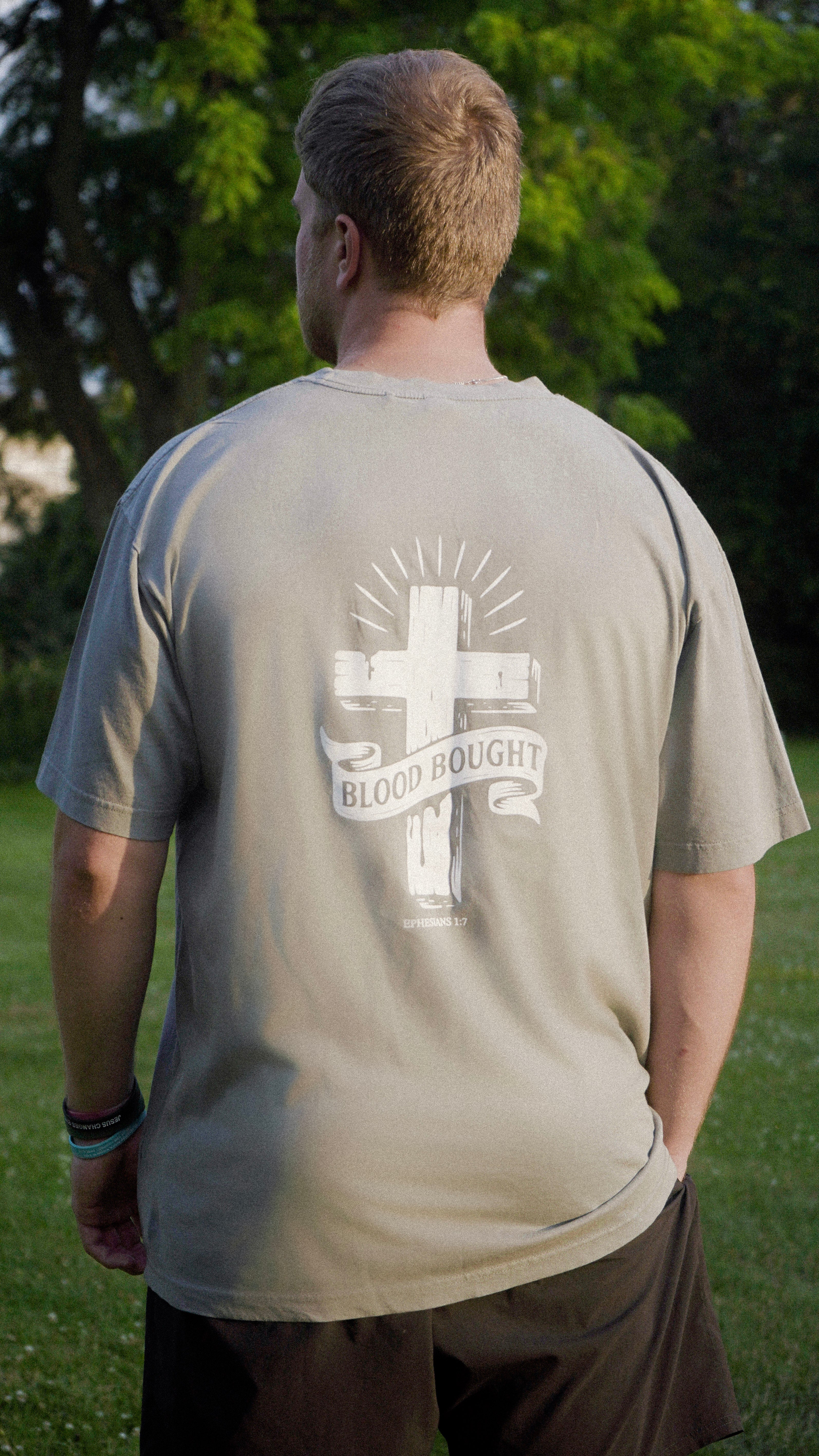Blood Bought, Heaven Made Shirt - Gray